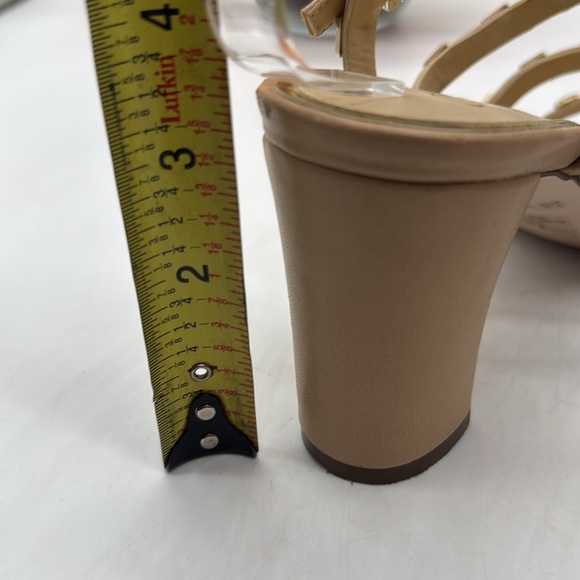 Jessica Simpson Gold Studded Tan Block Heel Sandals Size 8.5 MCH8978C - Picture 4 of 8